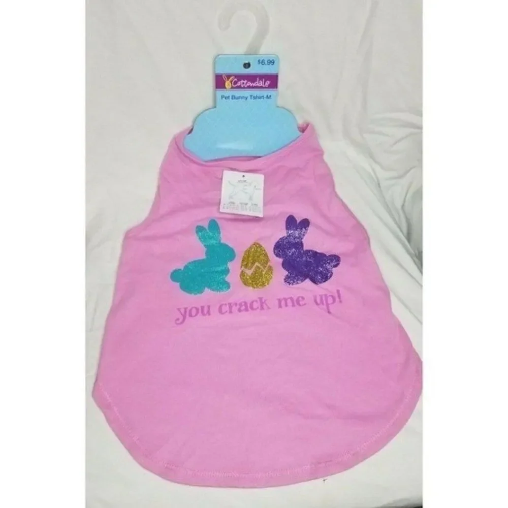 X-Small Cottondale Dog T-Shirt Easter You Crack Me Up Pink Girls